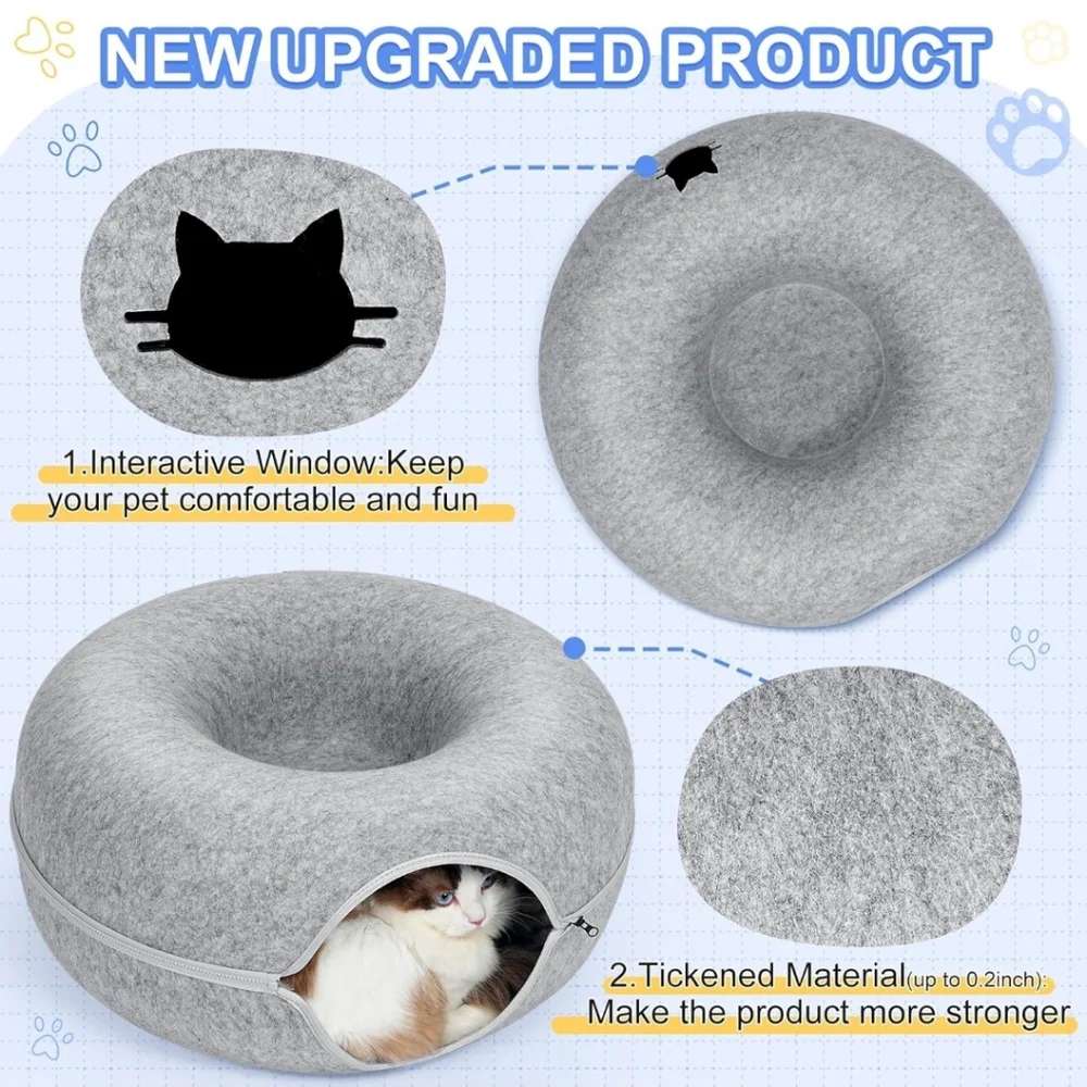 Cozy Gray Cat Bed